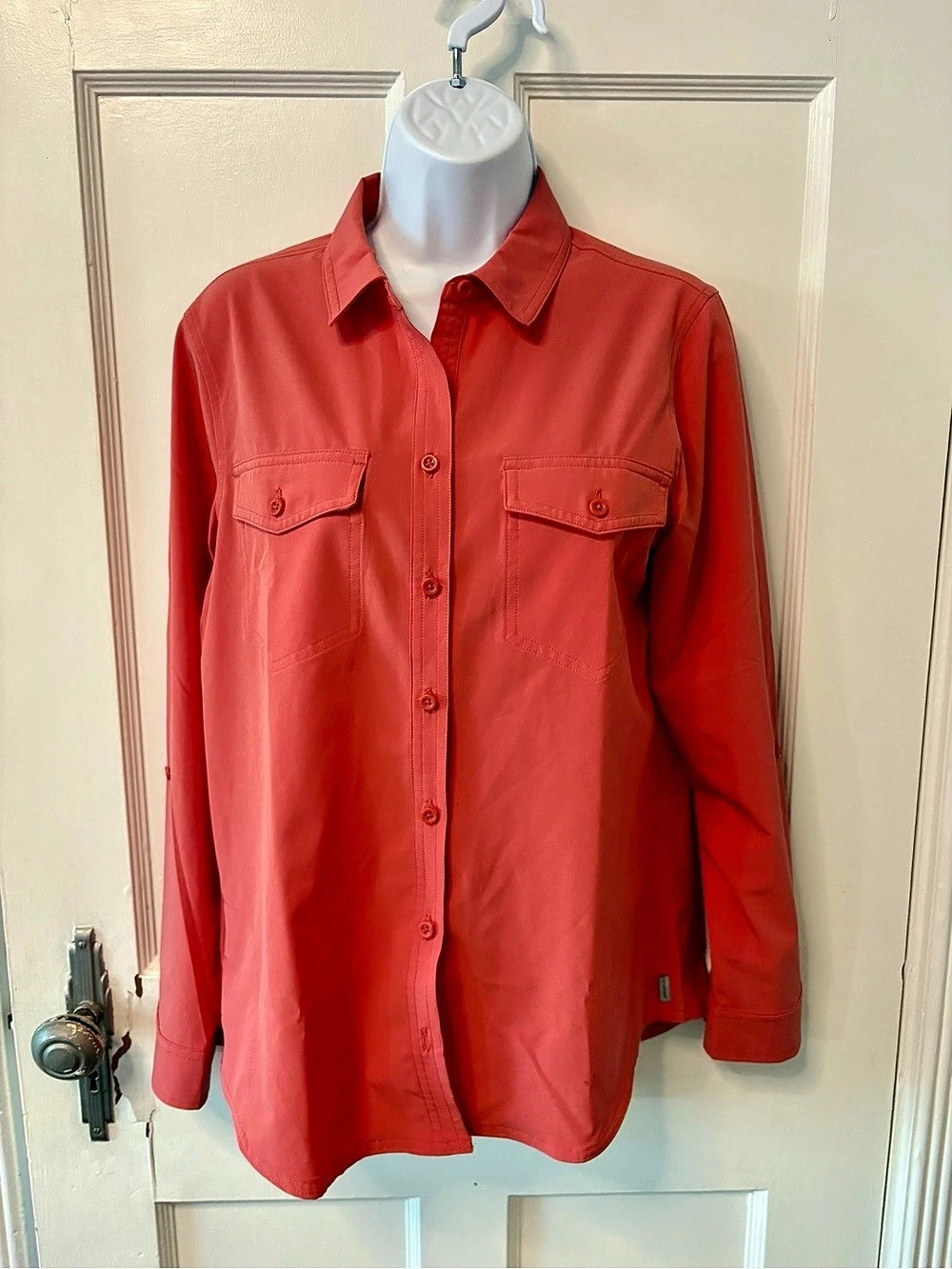 Eddie Bauer Departure Shirt Women's Salmon Button Down Shirt Size Small NW